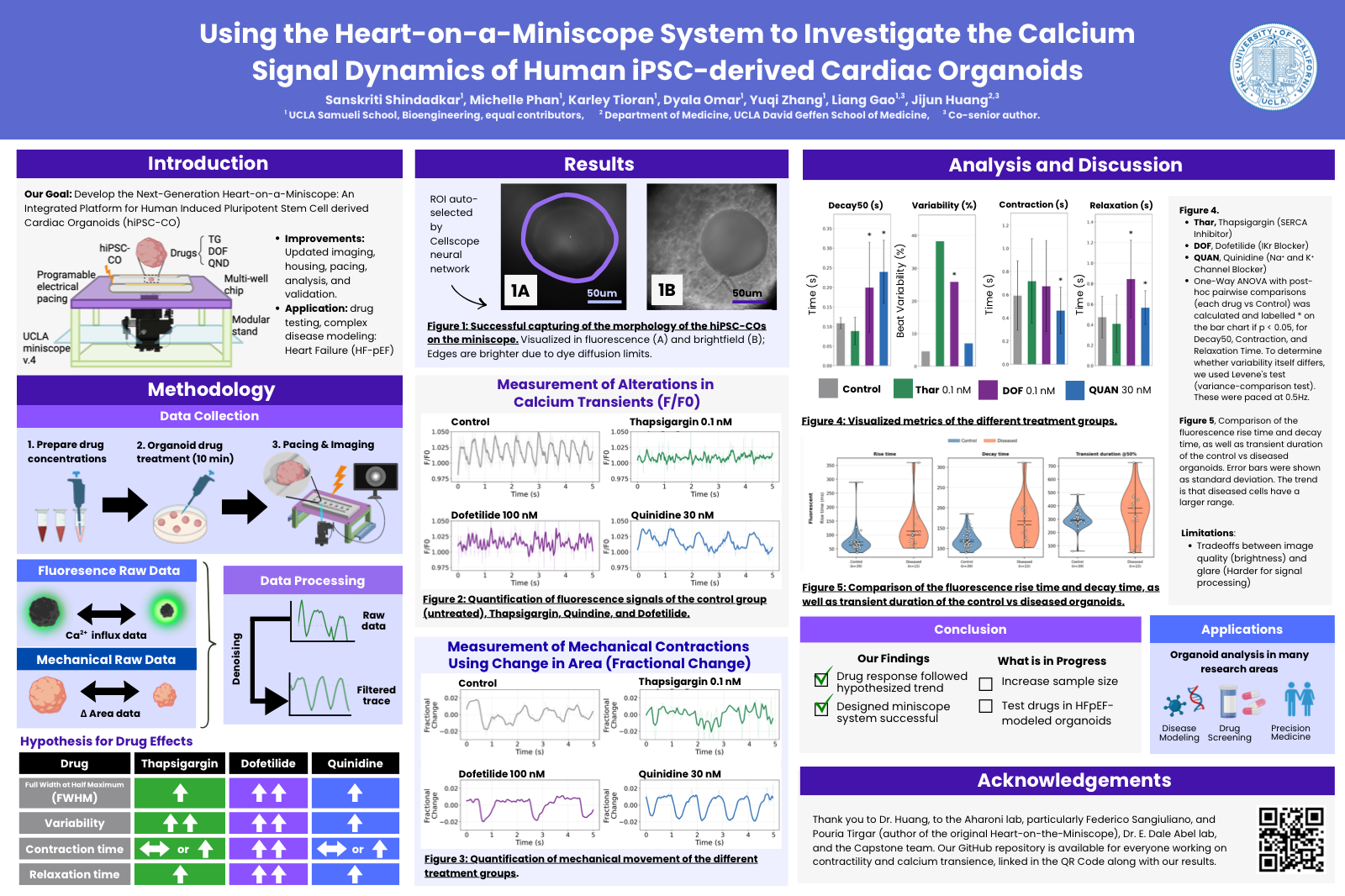 Poster: Using the Heart-on-a-Miniscope System to Investigate the Calcium Signal Dynamics of Human iPSC-derived Cardiac Organoids